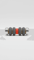 Modern black and red metal massage roller