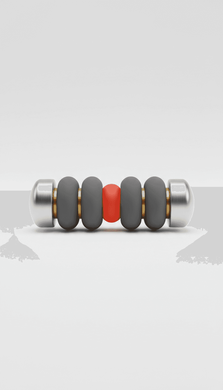 Modern black and red metal massage roller